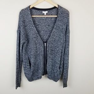 Silence & Noise Heather Black Zip Up Cardigan
